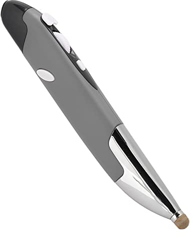 Lazmin USB-Computer Stylus PC-Zubehör, drahtlose 2,4-G-Maus Optische Stiftmaus Einstellbar 800/1200/1600 DPI Handschrift Smart Mouse für Laptop Android Tablet PC(Silber-Grau)