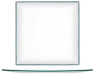 H&H Set 6 Piatti In Vetro Quadro Trasparente Cm25