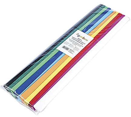 gimboo - 10 rollos de papel crepé, 50 x 200 cm, ideal para pasatiempos creativos, 1 paquete/colores surtidos, 14113352-99