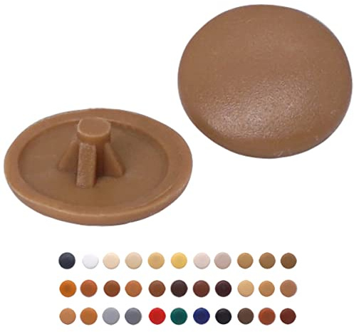 (Pack of 50 pcs) Pozi Screw Cover Caps 12 mm Diameter, Pozidriv Head Clip On Plastic Covers, Furniture Decorative Cap (50, Brown S10)