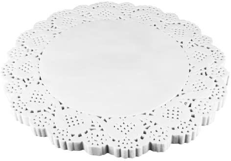 Litoexpe 150 Pieces Round Lace Paper Doilies, 8.5 Inch White Disposable Greaseproof Doilies for Food, Cake, Crafts