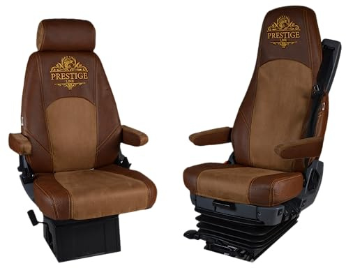 PRESTIGE LINE Coprisedili per Camion SCANIA SERIA R, S Konfikuracja A sedile del conducente con cintura di sicurezza, passeggero pieghevole/non ammortizzato Marrone - Set coprisedile Resistente