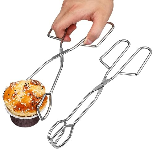 Kichvoe Electroplated BBQ Tongs 9.84 Inch Stainless Steel Food Clips with Anti-Skid Handles Lightweight for Kitchen Outdoor Camping and Food Serving
