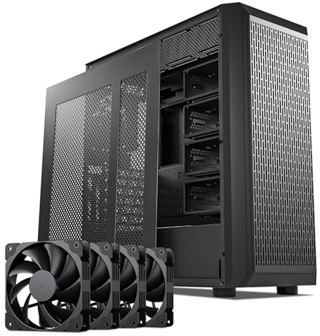 DARKROCK Classico Storage Master Case ATX Computer Case Mid Tower with 4x120mm Fans, USB 3.0 Ready 10 x3.5'' HDD+3 x2.5'' SDD 360mm Supported on Top & Front Radiator GPU Vertically Mounting Black