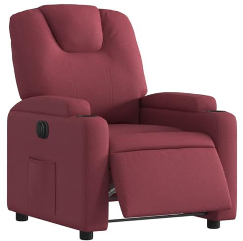 vidaXL Elektrisk reclinerfåtölj vinröd tyg