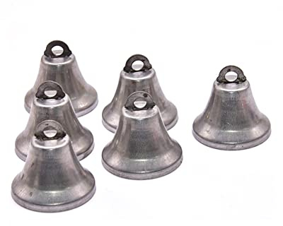 Wisafory 20 Stück Vintage Glöckchen Jingle Bells Deko Glocke Kuhglocke Anhänger zum Basteln Hängende Glöckchen Mini Glocke für Weihnachten Windspiele Hunde Einbruchstraining Primäre Farben 38mm