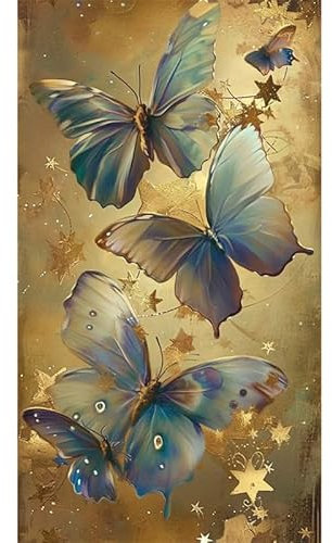 Lfynior Kreuzstich set Kinder Schmetterling 11CT Sticken Set 40cmX50cm DIY Gestempelte Kreuzstich-Kits Handarbeiten Muster für Anfänger Home Decor