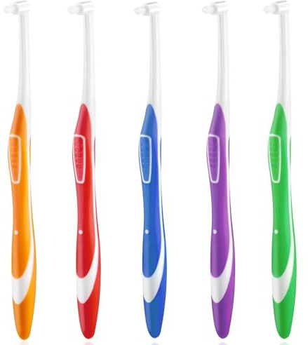 Sufune 5 Stück Tuft Zahnbürste Einbüschelbürste Getuftet Bürste Weich Büschelzahnbürste Kleine Zahnbürste Tuft Toothbrush Zwischenräum Zahnbürste Zahnlücke Bürste für Zahnspange