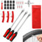 BBLTIFF 28 Pezzi Leva A Cucchiaio in Acciaio Kit, Leva di Montaggio per Pneumatici, Smontagomme Moto, Set Leve Smontagomme con 3 Protezioni per Pneumatici per Moto, Bicicletta