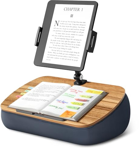 ERGONOV Lap Cozy Kindle Pillow Stand for Bed with Adjustable Arm, 360° Tablet Holder, Fits 4.7-13 Kindle, iPad, Phone, Lap Desk for Hands Free Reading in Bed, Couch, Sofa,Gray