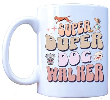 Super Duper Dog Walker, taza de regalo de agradecimiento, divertida taza de té/café, gran idea para paseadores de perros