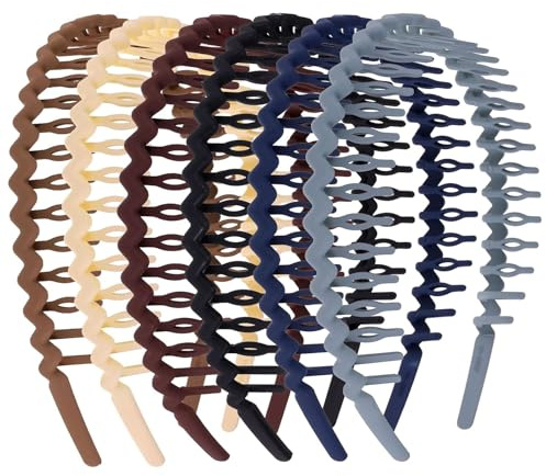 6Pcs Multi-Style Teeth Comb Headbands Fashionable Wave Teeth Comb Headbands Non-Slip Shark Teeth Headband for Women Men Girls