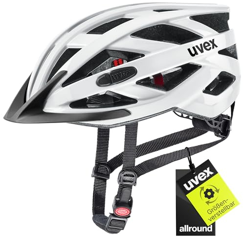 uvex i-vo 3D - lätt allroundhjälm för kvinnor och män - individuell justerbar passform - utbyggbar med LED-ljus - white - 56-60 cm