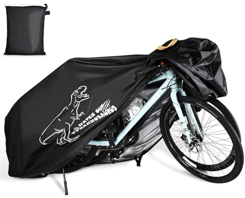 Bike Cover for 1, 2 or 3 Bikes Outdoor Waterproof, Heavy Duty Bicycle Cover with Reflective Strips Storage Bag Rain Dust UV Wind Proof Bike Tarp for Mountain Road Electric Bike