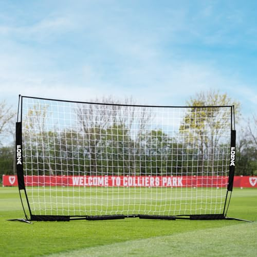 FORZA Proflex Flaches Fußballtor [4 Größenoptionen] – Aufklappen und in wenigen Minuten Spielen! Flaches Fußball-Trainingsnetz – Optionale Basisgewichte enthalten (Gewichte, 4,9m x 2m)