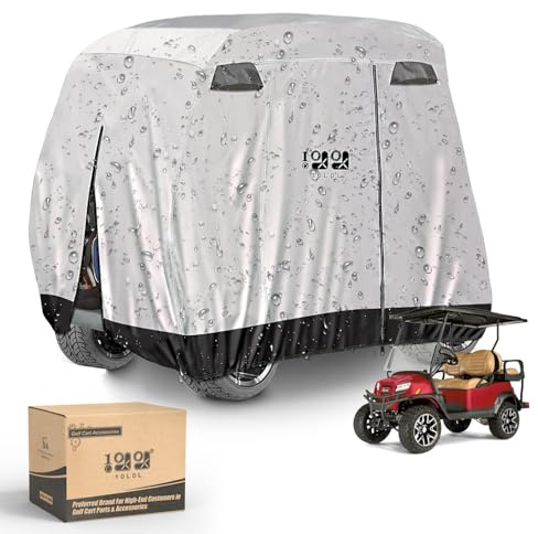 Golf Cart Covers Universal für Yamaha EZGO Club Car Lifted 2/4 Passagiere 600D Wasserdicht Winddicht Sonnengeschützt Outdoor Vollabdeckung 3-Reißverschluss