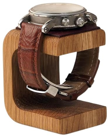 Klockställ för män - Klockställ med läderkudde, Klockmonteringsställ Display | Multifunktionell Organizer Box Display med, elegant armbandsurshållare för armbandsur, Solid Wood Single Watch D