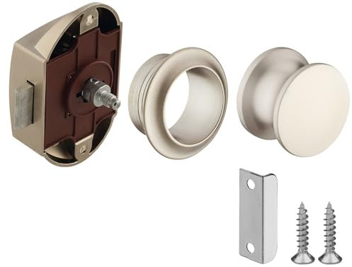 cyclingcolors Cerradura Push lock para armario 25mm Botón Pulsador mueble autocaravana camper cajón puerta, niquelado mate