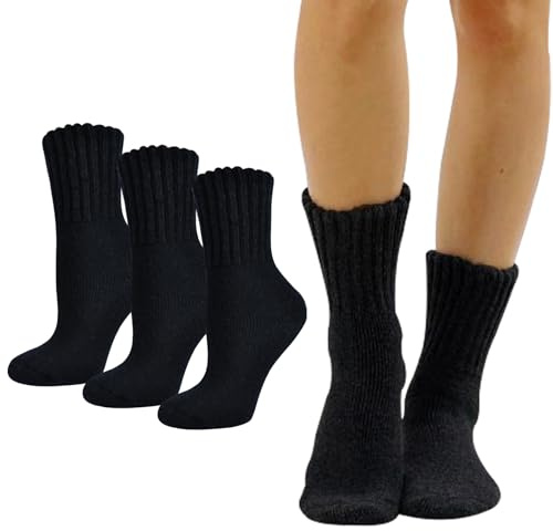 Marchare Women Wool Socks Boot Socks Winter Thick Warm Socks Cozy Crew Socks For Women Black