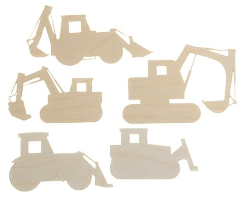 Grävmaskin väggdekoration av trä, barnrum väggdekoration, dino-dekoration, barnrum, handgjord, leksak, barnrumsdekoration, bil, byggplats, lek, miljövänligt, naturligt trä (set grävmaskiner)