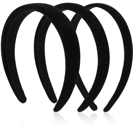 Tyqour 3 Stück Samt Haarreifen Damen Haarreif Schwarz Mädchen Vintage Haarband Schwarzer, Stirnbänder aus Samtstoff Haarschmuck Velvet Headband für Frauen Mädchen