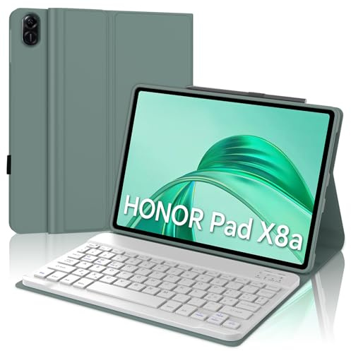 IVEOPPE Tastiera Honor Pad X8a 2024, Honor Pad X8a Cover con Tastiera, Custodia Tastiera Italiano Rimovibile Bluetooth per Honor Pad X8a 11, Verde scuro