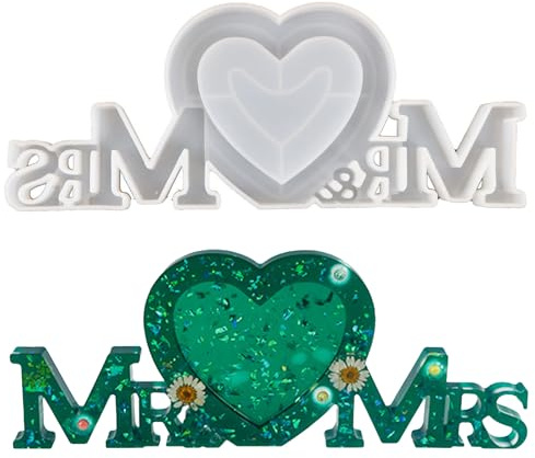 Resin Moulds, Frame Moulds, MRS Love Heart Shape Silicone Moulds for Resin Casting, Silicone Photo Frame, Epoxy Resin Molds, DIY Personalised Picture Frame for Wed Gifts Desktop Art Home Decor