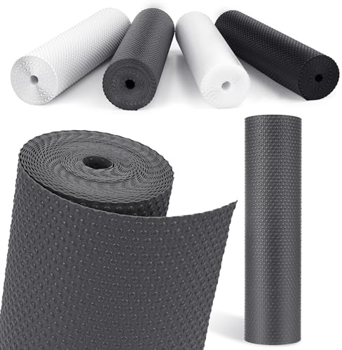 MooiFun Protector Cajones Cocina EVA Plastico, Antideslizante Forro de Cajón Estera del Refrigerador Estantes el gabinete Estera No Adhesiva Reutilizable Impermeable (Gris/30cm x 305cm)
