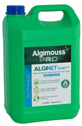 ALGINET FLASH PAE - 5 LITRES - Nettoyant façades prêt à l'emploi ALGIMOUSS - 019001