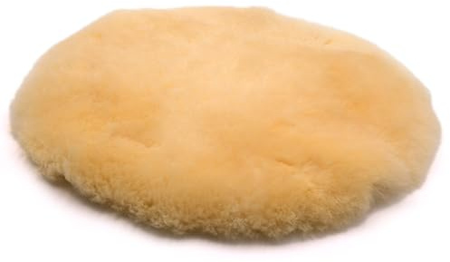 Miauff® Lammfell Einlage für Katzenhöhle - Ø 40 cm - Natürliches Schaffell Katzenbett Katzendecke Katzenbettauflage - Weich & Wärmend - Für Katzenbetten (gelb)