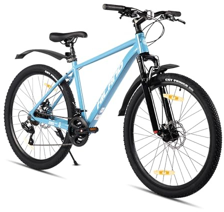 HILAND 27,5 Zoll Mountainbike, Herren und Damen 21 Gang MTB mit Aluminiumrahmen, Doppelscheibenbremsen, Mountainbike für Frauen Männer Erwachsene, Blau