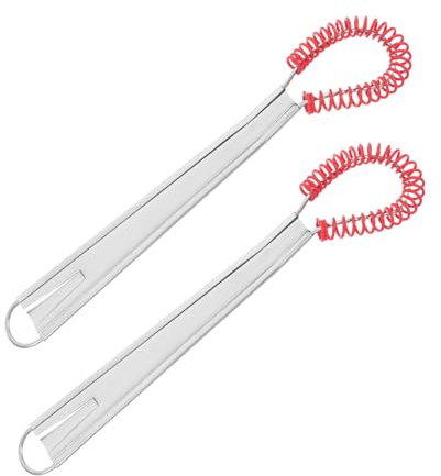 MAGICLULU Lot de 2 Fouets à Main en Acier Inoxydable Tête en Silicone, Design à Ressort pour Mélange Manuel, Cuisine et Pique-niques en Plein Air