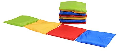 SOIMISS 12 Stück Teiliges Nylon Beanbags Wurfspiel Rot Gelb Blau Grün für Outdoor Wurfspielzeug Sandspielzeug mit Strapazierfähiger Verarbeitung und Kindgerechter