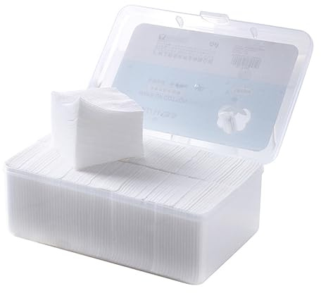 Ipetboom 1000 Stück Dünne Einweg Makeup Pads aus Hautfreundlichem Vliesstoff mit Aufbewahrungsbox Leichte Gesichtsreinigungspads für Make Up Entfernung Nagellackentferner und Hautpflege