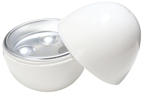 BIUDECO Cocedor de Huevos Redondo para Microondas con Capacidad para Huevos Vaporera Rápida de PP y Aleación de Aluminio Diseño Seguro con Control Automático de Temperatura y Ventilación