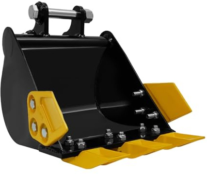 Miniexcavadora de 30 cm, cuchara con dientes de metal, accesorio para miniexcavadora, pala para excavadora, excavadora de vías acuáticas, manejo de materiales