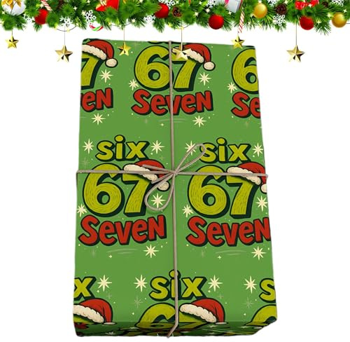 67 x presentpapper, 67 st roliga julpresentpapper, multifunktionellt förpackningspapper för födelsedagsfest