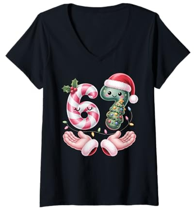 Femme Lot de 67 bâtonnets de Sucre d'orge Pastel Kawaii T-Shirt avec Col en V