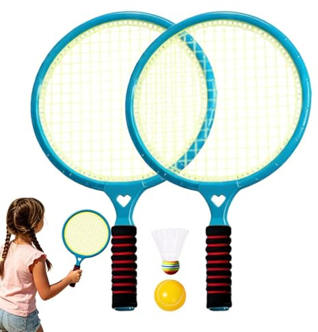 Badminton-set – barn-utomhus-tennisspel – inomhus badminton-set, för bakgård, trädgård, park, skola, camping, terrass, lekplats, familjesammankomst och födelsedagsfest