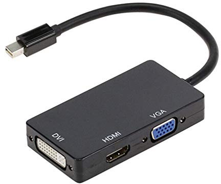 Bodhi2000 Câble convertisseur 3 en 1 Thunderbolt Mini DisplayPort vers HDMI DVI VGA