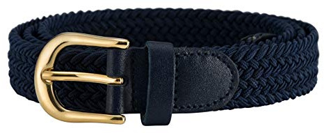 Streeze Damen elastischer geflochtener Stretchgürtel. 25 mm Breite gewebt mit Goldschnalle 5 Größen XS – XL