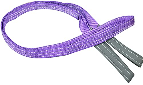 Duplex Polyester Webbing Lifting Heavy Duty Flat Cargo Sling Strap Anti-Cut and Anti-Abrasion Treatment Rigging Lifting Straps for Moving Storage 1T 1M Purple