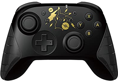 HORI Kabelloses Horipad (Pokémon: Pikachu Schwarz & Gold) Controller für Nintendo Switch - Offiziell Lizenziert