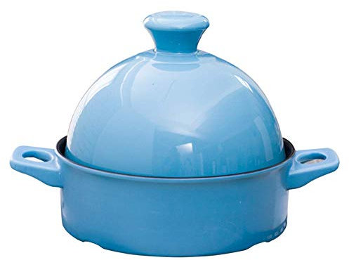 Sywlwxkq Marmite à tajine, Marmite à Soupe Maison Mijoteuse, Casserole 1.3L Ragoût de Cuisson et réglages de température Cast/Bleu