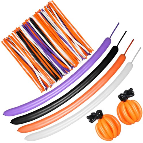 100 Pieces 260 Long Balloon Halloween Twisting Balloons Modeling Magic Animal Balloon Long Latex Balloon Twisted DIY Balloon Toy Balloon Decorations for Halloween Party Carnival(Mixed Colors)