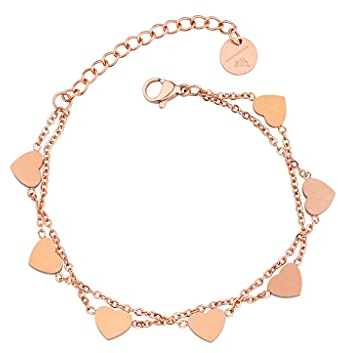 a little something® Armband Vittoria | Damen Armkette mit 18 Karat Vergoldung Roségold | Inklusive nachhaltiger Geschenkverpackung mit FSC®-Zertifikat