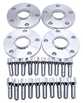 4pcs12mm & 15mm Spacers 5x112mm Hubcentric Forged Wheels Spacer M14x1.5 Adaptors Centre Bore 57.1mm Compatible with VW Golf MK7