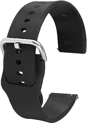 Cobee Silikon Uhrenarmband - Schnellverschluss, Wasserdicht, Verstellbar, Anti-Schweiß für Sport und Ausflüge - Universelles Ersatzarmband (Schwarz, 20 mm)