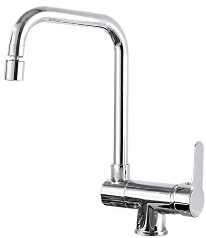 Wasserhahn Küche Klappbar vor Fenster Küchenarmatur Chrom Messing 360° Drehbar Heiß Wasser und Kalt Wasser Einloch Mischbatterie Küche-Dualmodus