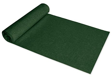 Tischläufer 40 x 100 cm Dunkelgrün rechteckig Leinenoptik Tischdecke Lotuseffekt Tischwäsche Wasserabweisend Tischtuch Fleckenabweisend Bügelfrei Abwischbar Knitterfrei Innen und Außen